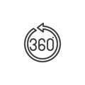 360 degrees arrow line icon