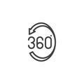 360 degrees arrow line icon
