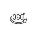 360 degrees arrow line icon