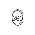 360 degrees arrow line icon
