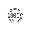 360 degrees arrow line icon