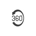 360 degrees arrow vector icon