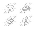 360 degrees, Cashback and Atm money icons set. Human resources sign. Vector Royalty Free Stock Photo