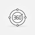 360 degrees circle vector concept icon in outline style Royalty Free Stock Photo