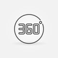 360 degrees in circle vector outline icon or symbol Royalty Free Stock Photo