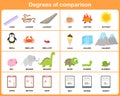 Degrees of comparison adjective - Worksheet for education Royalty Free Stock Photo