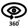 Degrees, eye bold vector icon which can be easily modified or edited Royalty Free Stock Photo