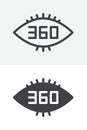 360 degrees eye vector icon set in line and solid different style Royalty Free Stock Photo