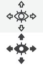 360 degrees eye view vector icon set in line and solid different style Royalty Free Stock Photo