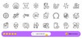 360 degrees, Full rotation and Timer line icons for web app. Pictogram icon. Line icons. Vector