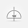 180 degrees graph linear vector concept icon or logo element Royalty Free Stock Photo