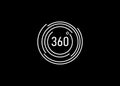 360 Degrees icon with the Black background