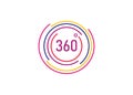 360 Degrees Icon. 360 degrees modern company logo with colorful circle lines