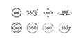 360 degrees icon set. Angle 360 vector Royalty Free Stock Photo