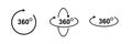 360 degrees line icon. Rotation symbol isolated on white background Royalty Free Stock Photo