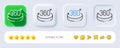 360 degrees line icon. VR simulation sign. Panoramic view. Neumorphic buttons. Vector