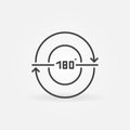 180-degrees linear vector concept minimal icon Royalty Free Stock Photo