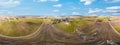 360 degrees panorama Corn field is affected by the drought dryness in winter Royalty Free Stock Photo