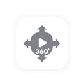 360 degrees panoramic video content icon