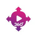 360 degrees panoramic video content icon