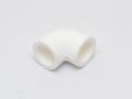 90 degrees PPR plastic pipe, jointing piece. Royalty Free Stock Photo