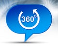 360 degrees rotate arrow icon blue bubble background Royalty Free Stock Photo