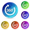 360 degrees rotate arrow icon digital abstract round buttons set illustration