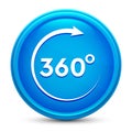 360 degrees rotate arrow icon glass shiny blue round button isolated design vector illustration