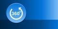 360 degrees rotate arrow icon glassy modern blue button abstract background Royalty Free Stock Photo