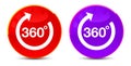 360 degrees rotate arrow icon glossy round buttons illustration