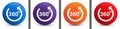 360 degrees rotate arrow icon abstract halftone round button set Royalty Free Stock Photo