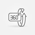 360 degrees rotation vector concept icon in linear style Royalty Free Stock Photo