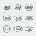 360 degrees rotation icon set