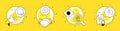 360 degrees, Update time and Clean bubbles icons set. Bitcoin think sign. Vector