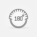 180 degrees vector concept icon in linear style Royalty Free Stock Photo