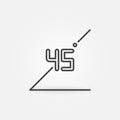 45 Degrees vector concept icon in outline style Royalty Free Stock Photo