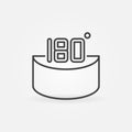 180 degrees vector concept icon or sign in thin line style Royalty Free Stock Photo
