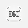 360 degrees vector concept icon in thin line style Royalty Free Stock Photo