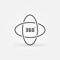 360 degrees vector concept icon in thin line style Royalty Free Stock Photo