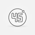 45 degrees vector concept minimal icon in thin line style Royalty Free Stock Photo