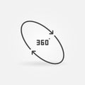 360 degrees vector concept simple icon in thin line style Royalty Free Stock Photo