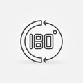 180 degrees vector concept simple math icon in thin line style Royalty Free Stock Photo