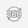 360 degrees vector creative simple icon in thin line style Royalty Free Stock Photo