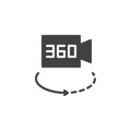 360 degrees video camera vector icon