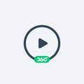 360 degrees video play icon