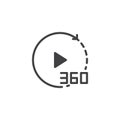 360 degrees video vector icon