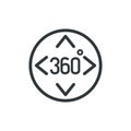 360 degrees view icon line style Royalty Free Stock Photo