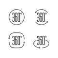 360 degrees view sign icon design. Vector symbol of rotation virtual 3d