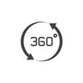 360 degrees view sign. vector icon, solid logo illustration, pic