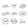 360 Degrees View Vector Icon. Royalty Free Stock Photo